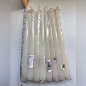 Elegant Off-White Tapered Candles - Set of 8